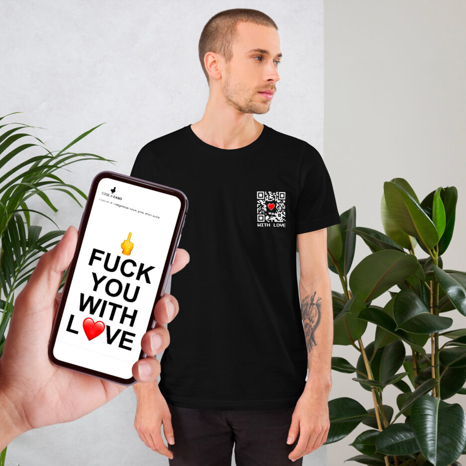 maglietta vaffanculo con amore qr code